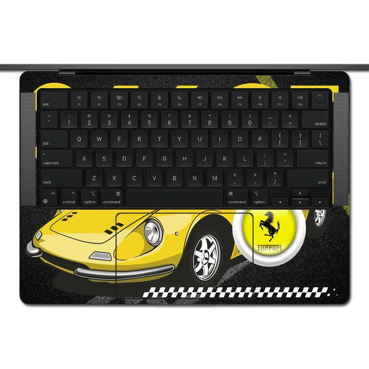 MacBook Laptop Skin - Yellow 24 GT Classic Sports Car