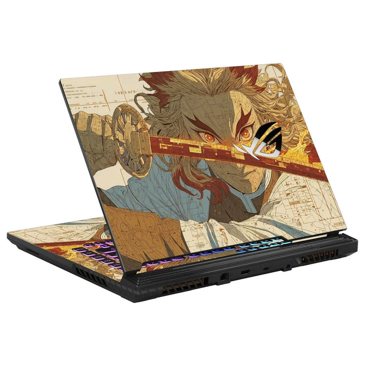 3D Embossed Laptop Skin - Samurai Sketch