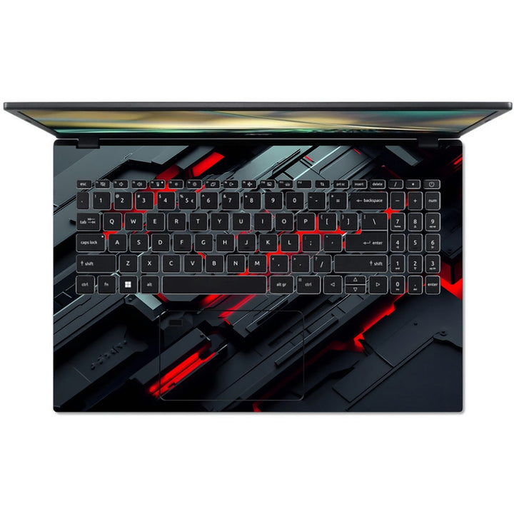 Acer Laptop Skin - Industrial Red Metallic Design