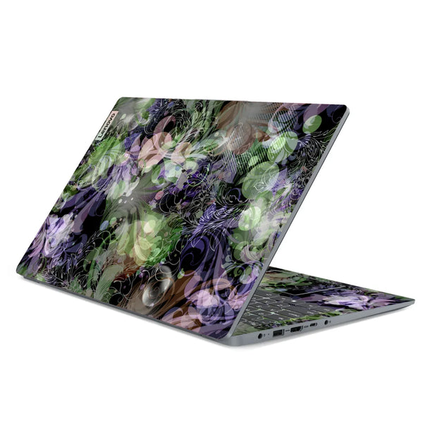 3M Material Textured Embossed Laptop Skin - Gothic Dark Garden Floral Pattern