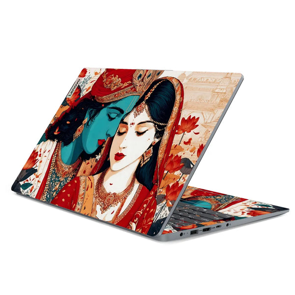 3M Material Textured Embossed Laptop Skin - Radha Krishna Divine Love Art