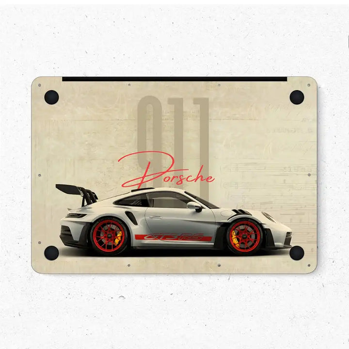 MacBook Laptop Skin - White Porsche Car