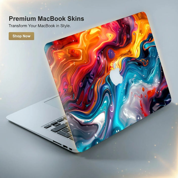 MacBook Laptop Skin - Vibrant Swirls Abstract Colors Motion