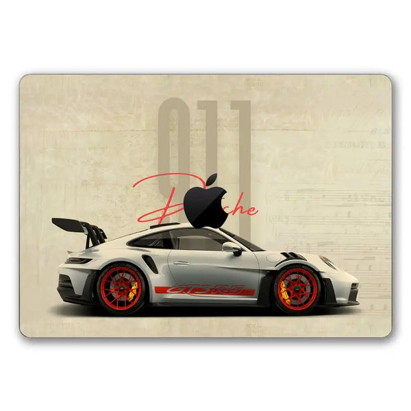 MacBook Laptop Skin - White Porsche Car