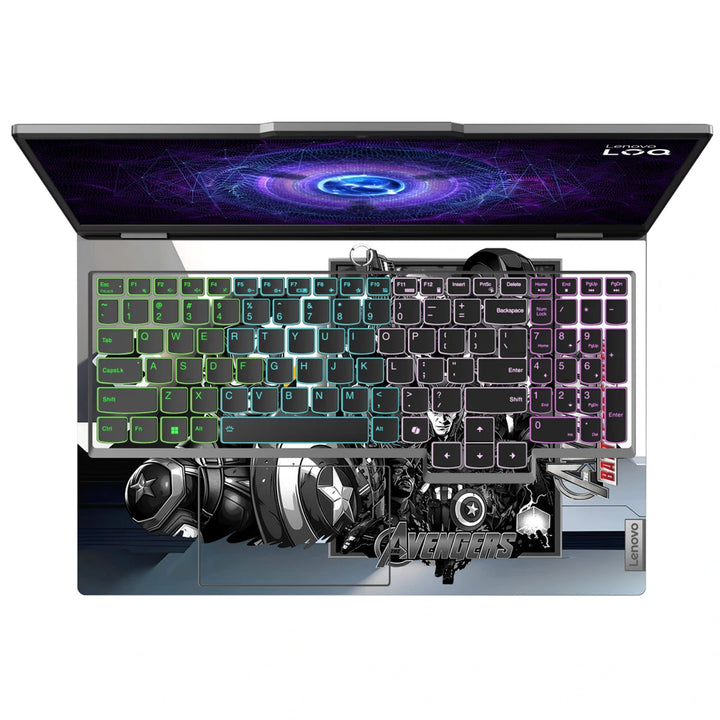 3M Material Textured Embossed Laptop Skin - Avengers Monochromatic Battle for Earth