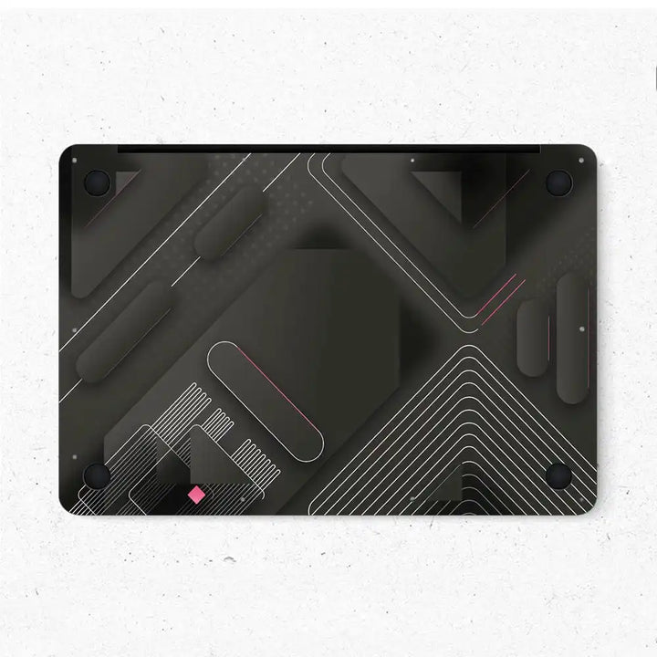 MacBook Laptop Skin - Minimalist Matte Black Tech Abstract
