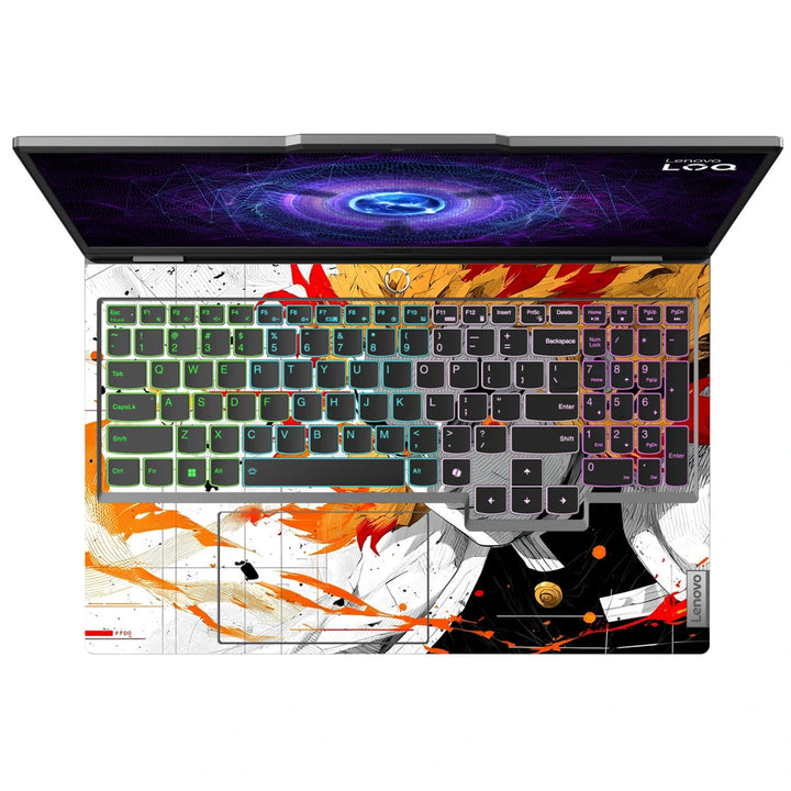 3M Material Textured Embossed Laptop Skin - Demon Slayer Rengoku Flame Hashira