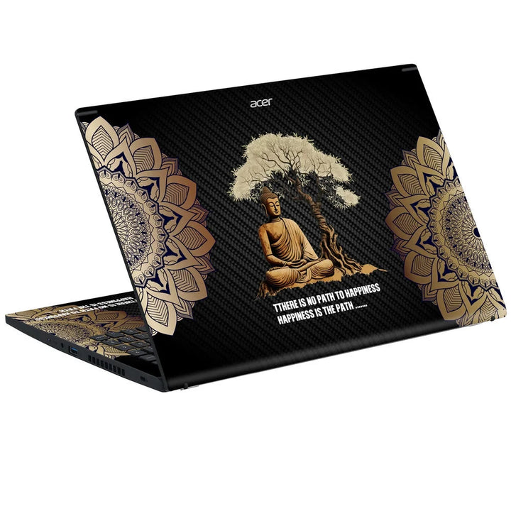 3D Embossed Laptop Skin - Meditating Buddha Mandala
