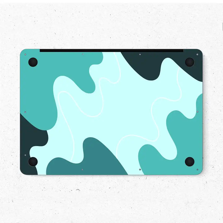 MacBook Laptop Skin - Turquoise Abstract Waves Pattern