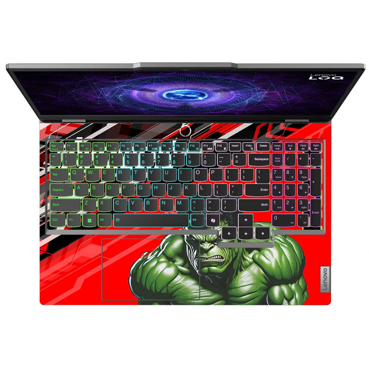 3M Material Textured Embossed Laptop Skin - Hulk Red Tech Grunge Art