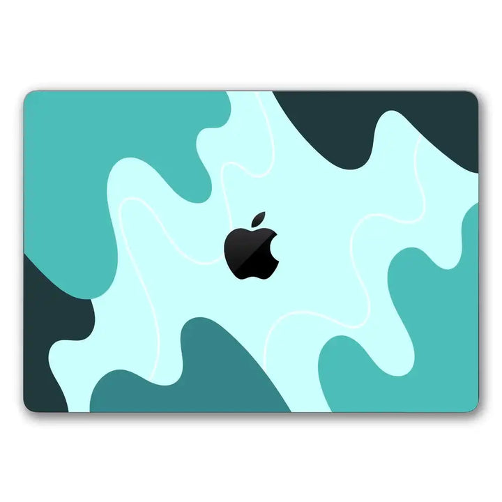MacBook Laptop Skin - Turquoise Abstract Waves Pattern