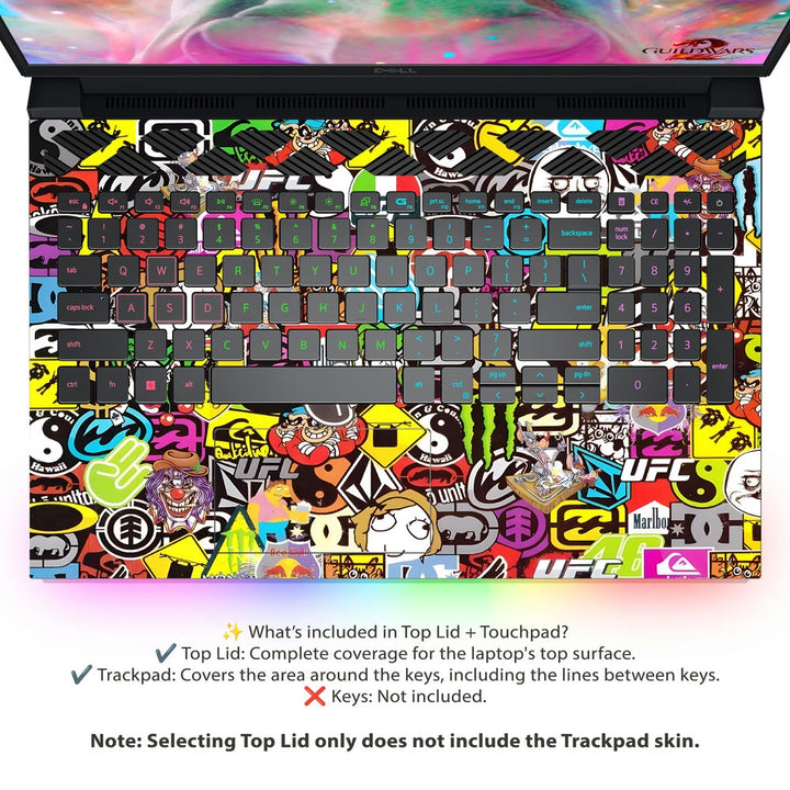 Monster Sticker Bom Shop Monster Sticker Bomb Laptop Skin for Dell | Buy Online Now ...