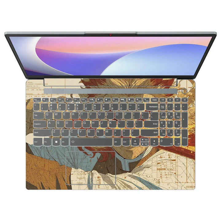 3D Embossed Laptop Skin - Samurai Sketch