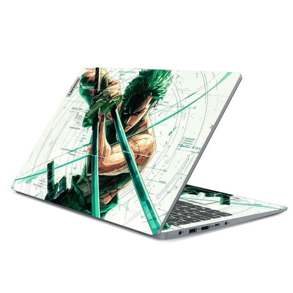 3D Embossed Laptop Skin - Zoro One Piece Green