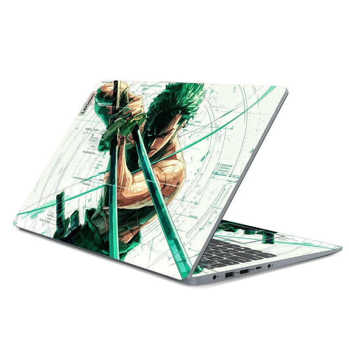 3D Embossed Laptop Skin - Zoro One Piece Green