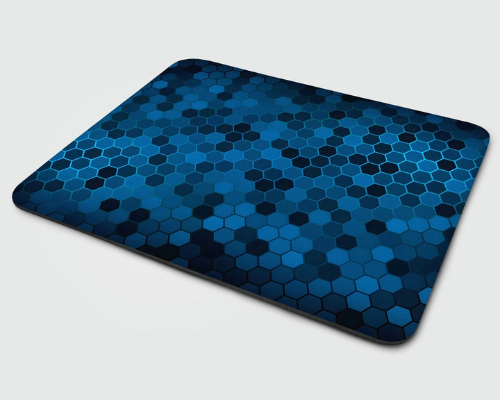 Mouse Pad - Black Blue Honeycomb