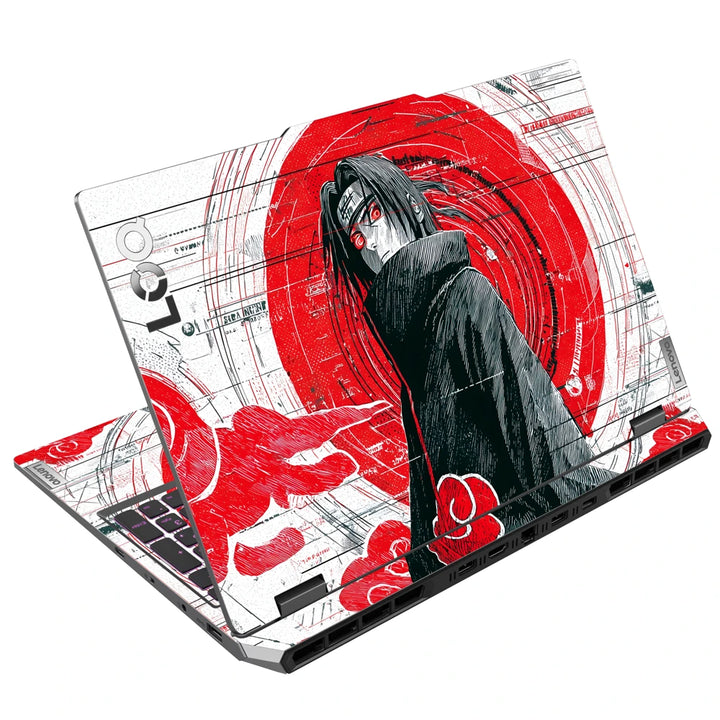 3M Material Textured Embossed Laptop Skin - Itachi Uchiha Scarlet Grunge