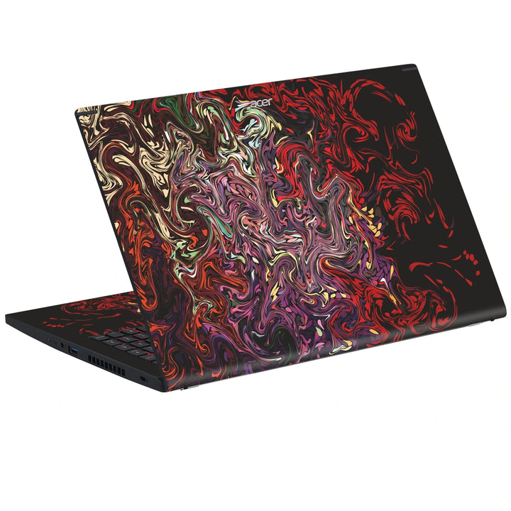 3M Material Textured Embossed Laptop Skin - Abstract Dark Red Liquid Swirls