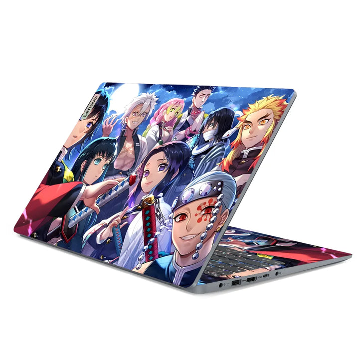 3M Material Textured Embossed Laptop Skin - Demon Slayer Hashira Night Group Portrait