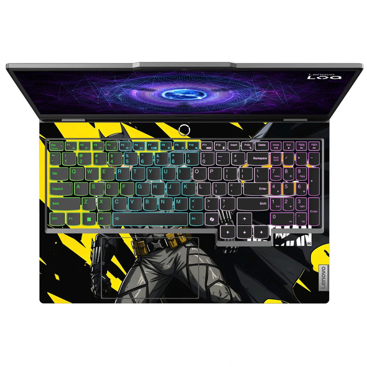 3M Material Textured Embossed Laptop Skin - The Batman Yellow Slash Art