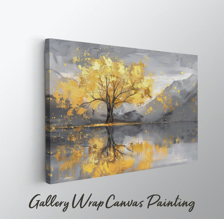 Canvas Painting - Lone Tree Reflection in Water