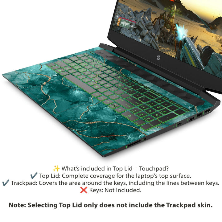 HP Laptop Skin - Marble Goldern Line Pattern