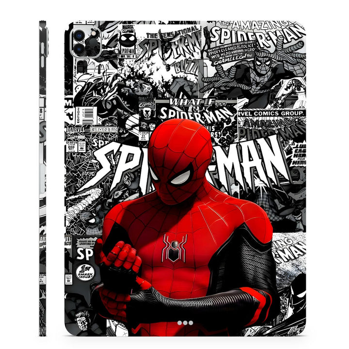 3D Embossed Tablet Skin - Spidey Noir Red Pop Collage – SkinsLegend