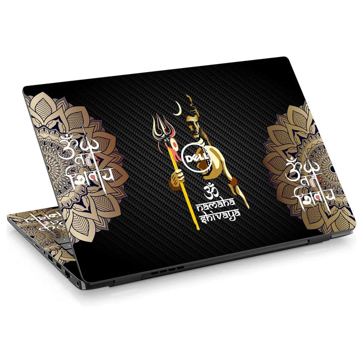 3D Embossed Laptop Skin - Trishul and Om Spiritual Art