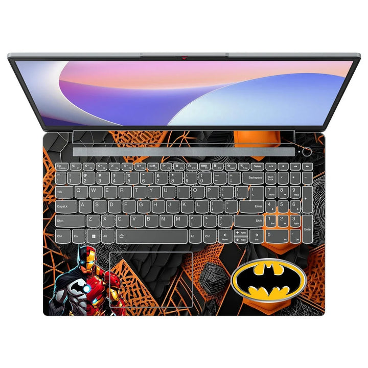 3D Embossed Laptop Skin - The Batman vs Iron Man