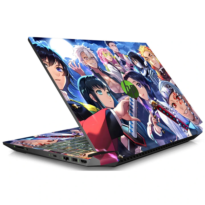 3M Material Textured Embossed Laptop Skin - Demon Slayer Hashira Night Group Portrait