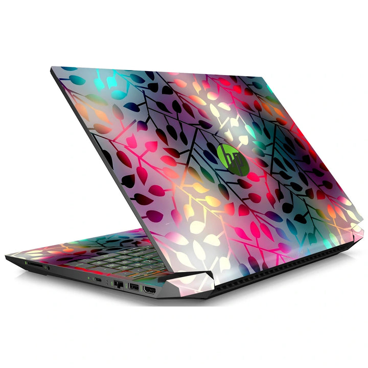 3M Material Textured Embossed Laptop Skin - Abstract Holographic Geometric Leaves