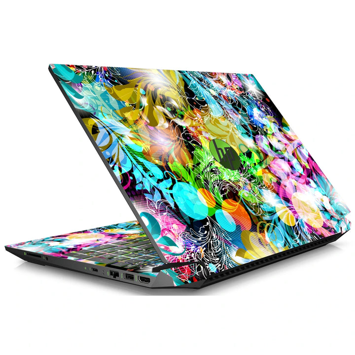 3M Material Textured Embossed Laptop Skin - Colorful Floral Bokeh Abstract