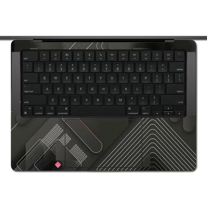 MacBook Laptop Skin - Minimalist Matte Black Tech Abstract