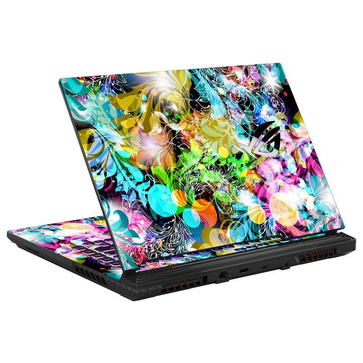 3M Material Textured Embossed Laptop Skin - Colorful Floral Bokeh Abstract