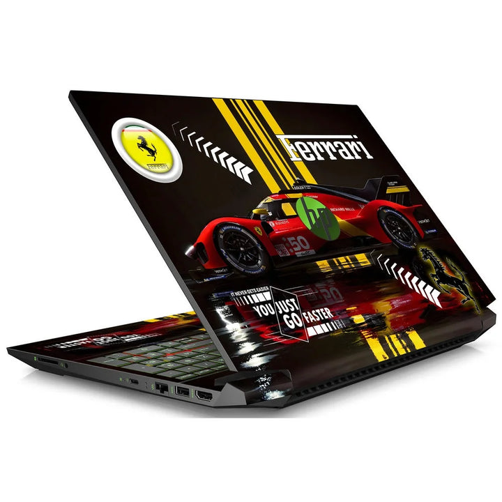 3D Embossed Laptop Skin - Ferrari Speed Machine Red