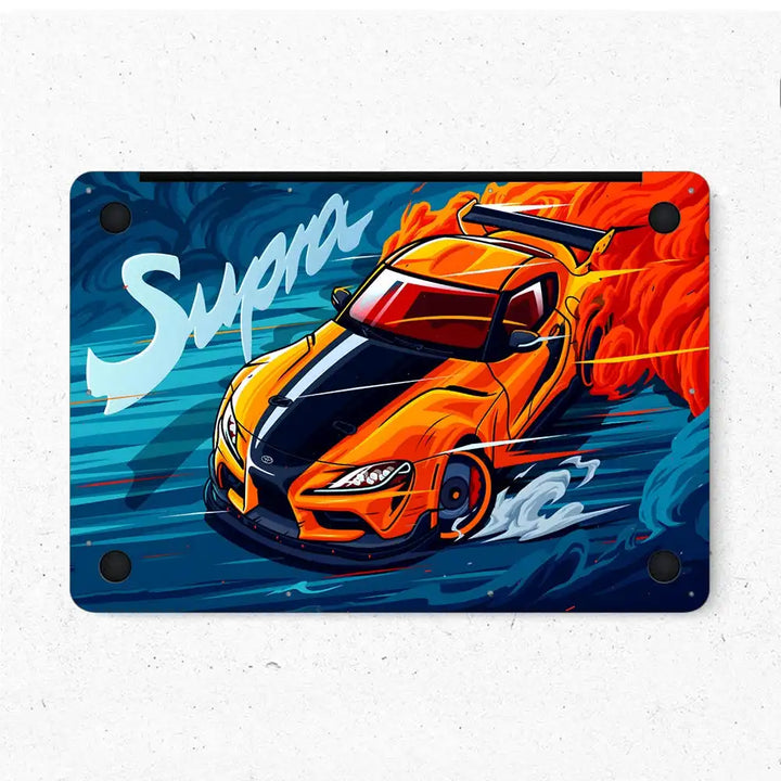MacBook Laptop Skin - Toyota Supra Orange BlueFlames