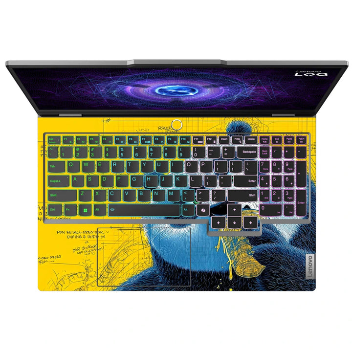 3M Material Textured Embossed Laptop Skin - Kung Fu Panda Po Yellow Pop Art