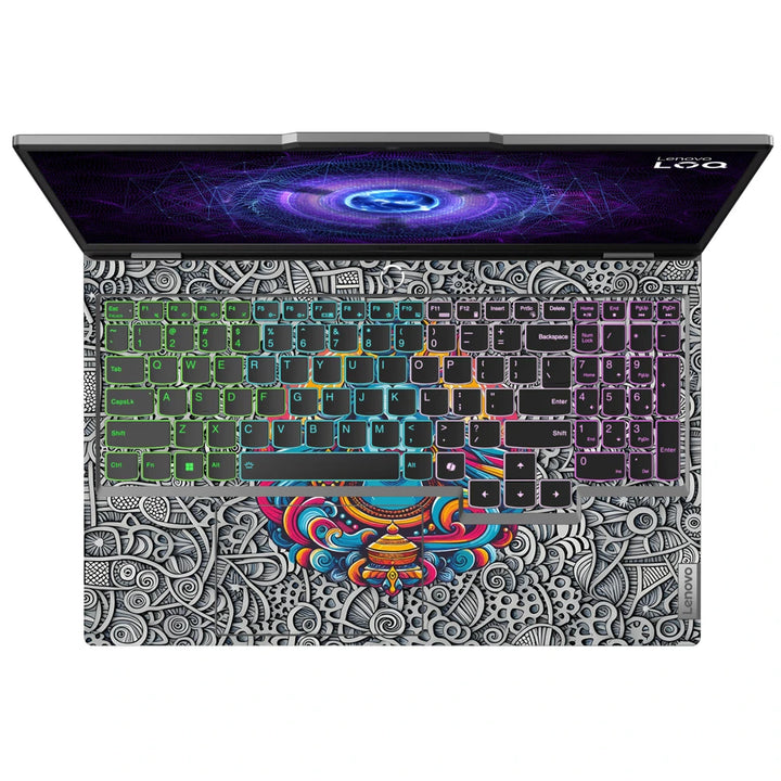3M Material Textured Embossed Laptop Skin - Lord Shiva Meditating Psychedelic Art
