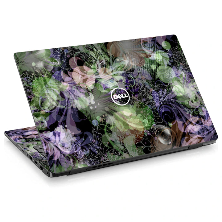 3M Material Textured Embossed Laptop Skin - Gothic Dark Garden Floral Pattern