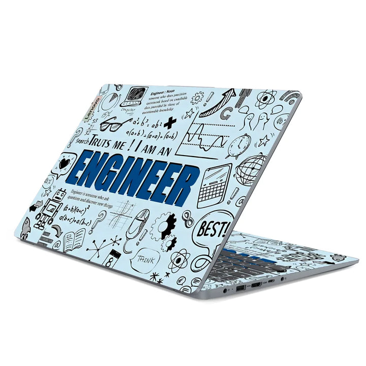 3M Material Textured Embossed Laptop Skin - I Am an Engineer Blueprint Doodle