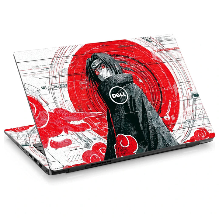 3M Material Textured Embossed Laptop Skin - Itachi Uchiha Scarlet Grunge