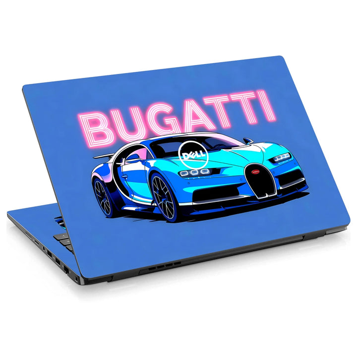 3M Material Textured Embossed Laptop Skin - Bugatti Chiron Hypercar Blue