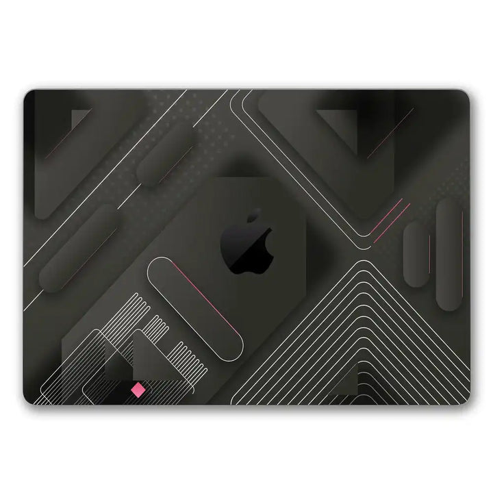 MacBook Laptop Skin - Minimalist Matte Black Tech Abstract