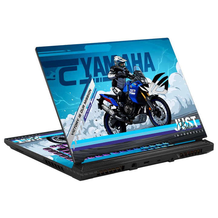 3M Material Textured Embossed Laptop Skin - Yamaha R1 Blue White Supersport