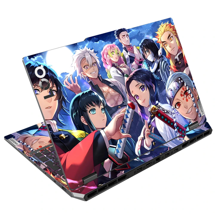 3M Material Textured Embossed Laptop Skin - Demon Slayer Hashira Night Group Portrait