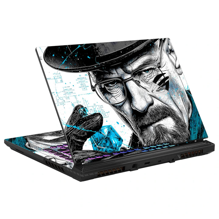 3M Material Textured Embossed Laptop Skin - Breaking Bad Heisenberg Blue Pop Art