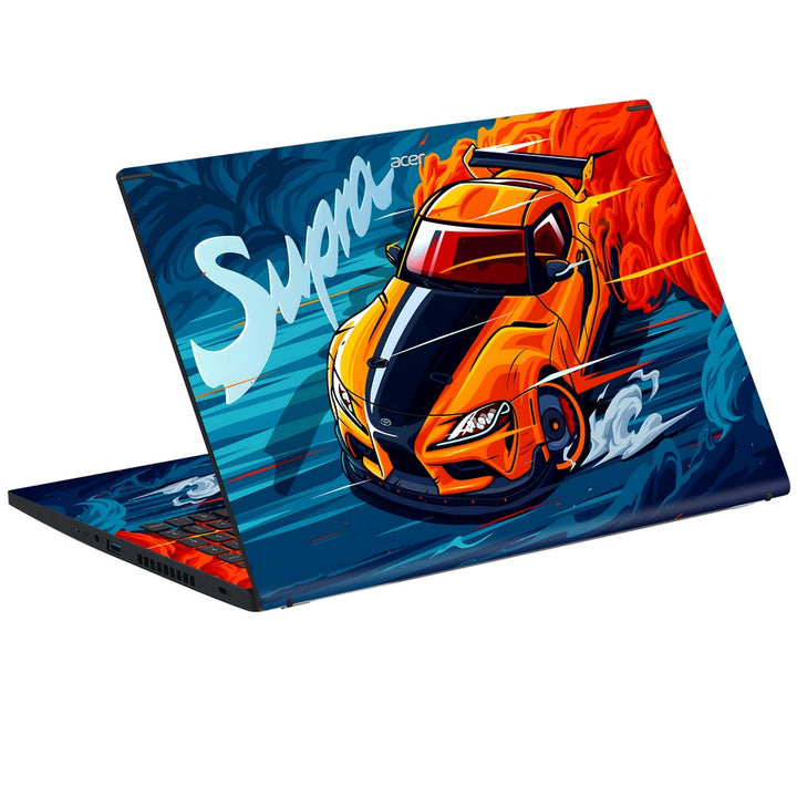 Acer Laptop Skin - Toyota Supra Orange BlueFlames
