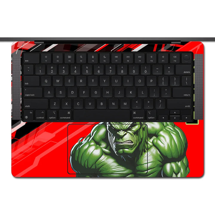 MacBook Laptop Skin - Hulk Red Tech Grunge Art