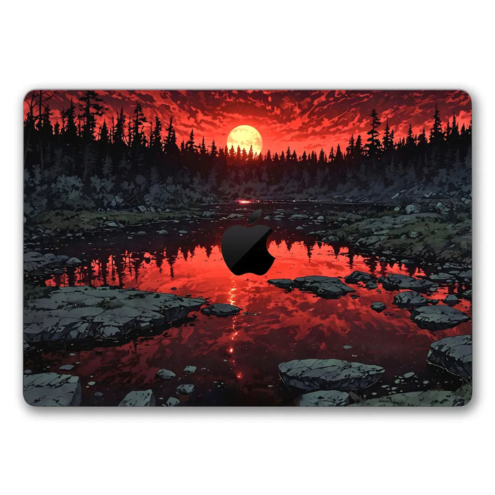 MacBook Laptop Skin - Abstract Sunset Red Water Reflection