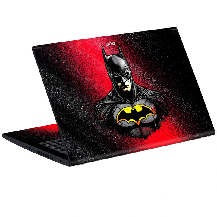 3M Material Textured Embossed Laptop Skin - Batman Red Grunge Bust